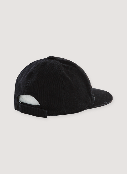 424 on Fairfax Distressed Denim Baseball Cap Black