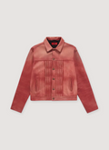 424 on Fairfax Leather Trucker Jacket Red 424 on Fairfax Leather Trucker Jacket Red - Image 2 | Authenticated at Pieces Los Angeles