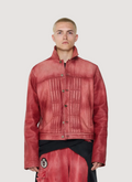 424 on Fairfax Leather Trucker Jacket Red 424 on Fairfax Leather Trucker Jacket Red - Image 1 | Authenticated at Pieces Los Angeles