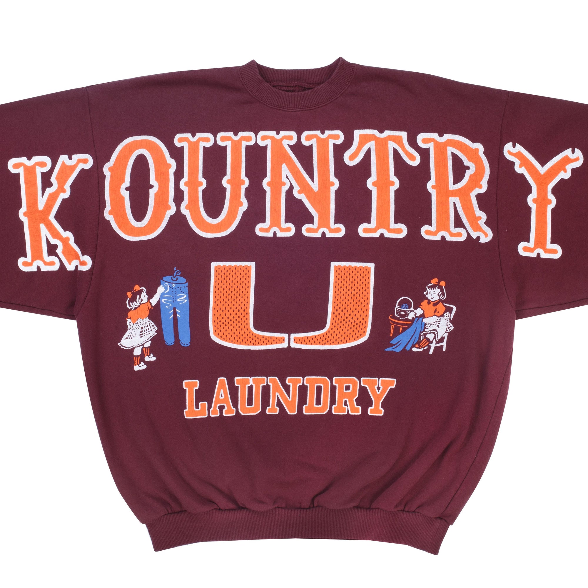 Kapital Big Kountry Crewneck Sweater Maroon