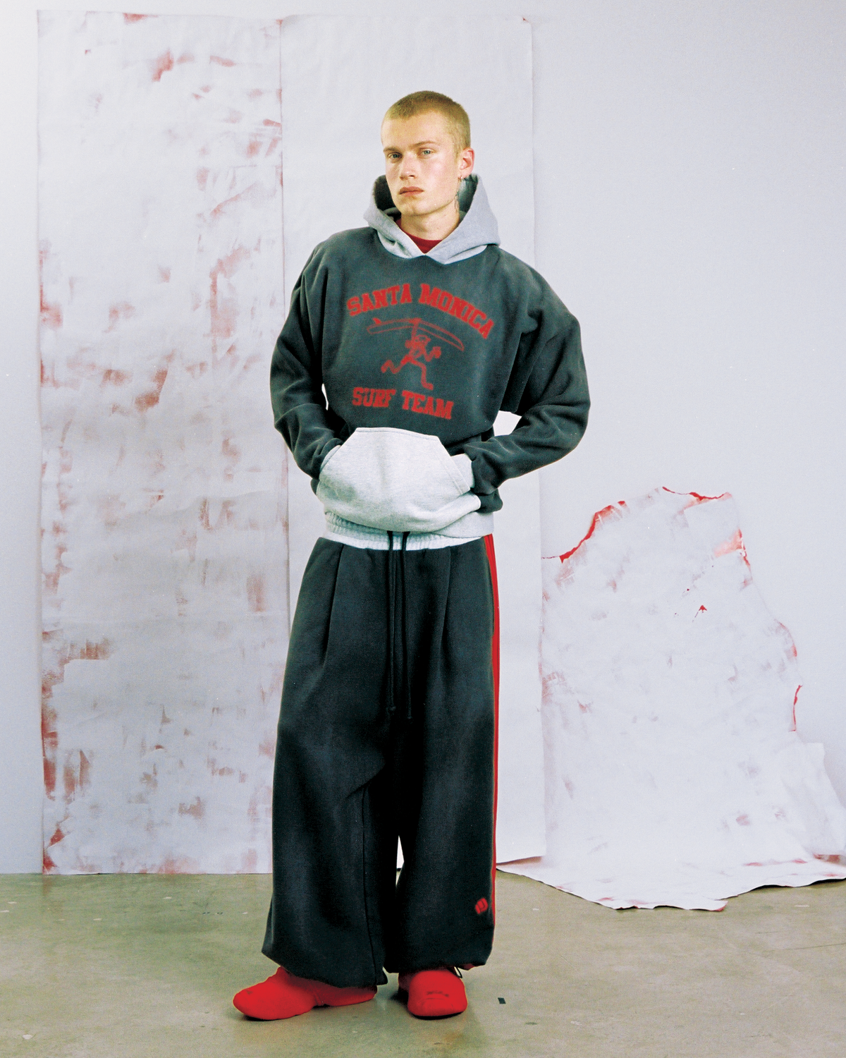 Model wearing New Age Surf Team hoodie — Pieces Los Angeles