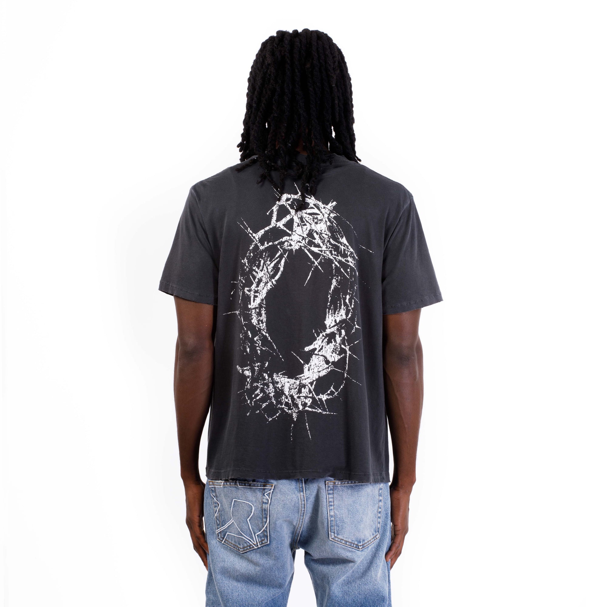 Pieces Paradise on Earth Tee Washed Black