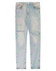 Amiri Skiny Fit Paint Splatter Jeans Light Indigo