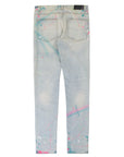 Amiri Skiny Fit Paint Splatter Jeans Light Indigo