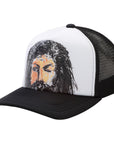 Basketcase Gallery Christ Trucker Hat Black White