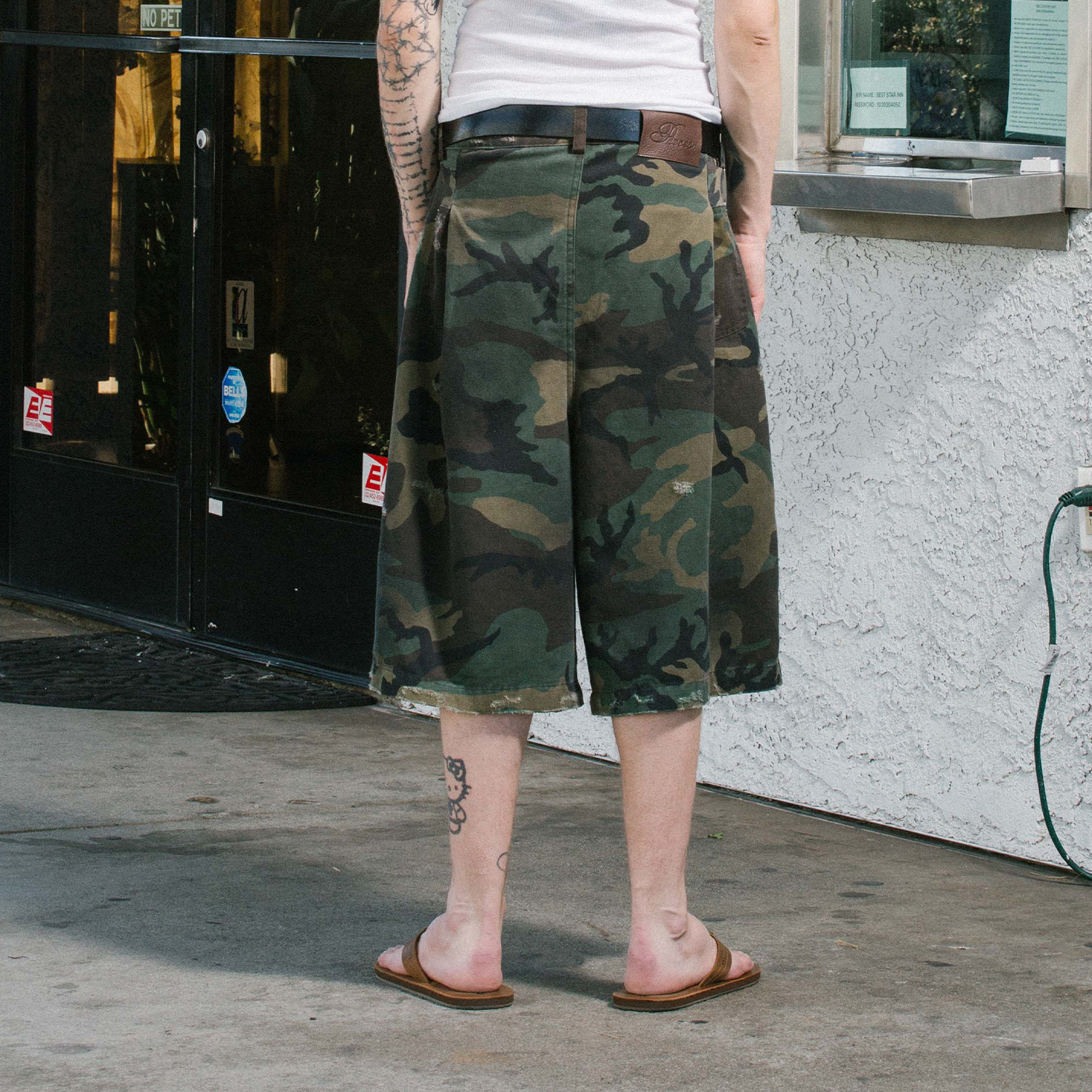 Pieces Back Pleat Shorts Dirty Camo