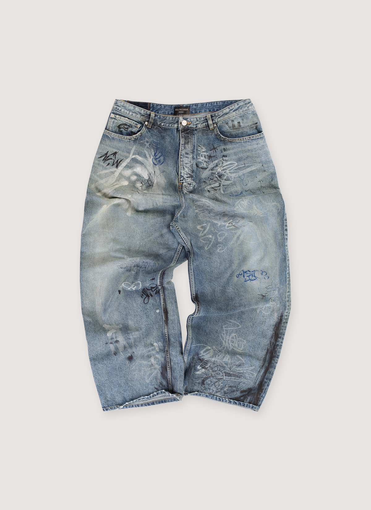 Balenciaga Mud Show Graffiti Denim Indigo (Pre-Owned)