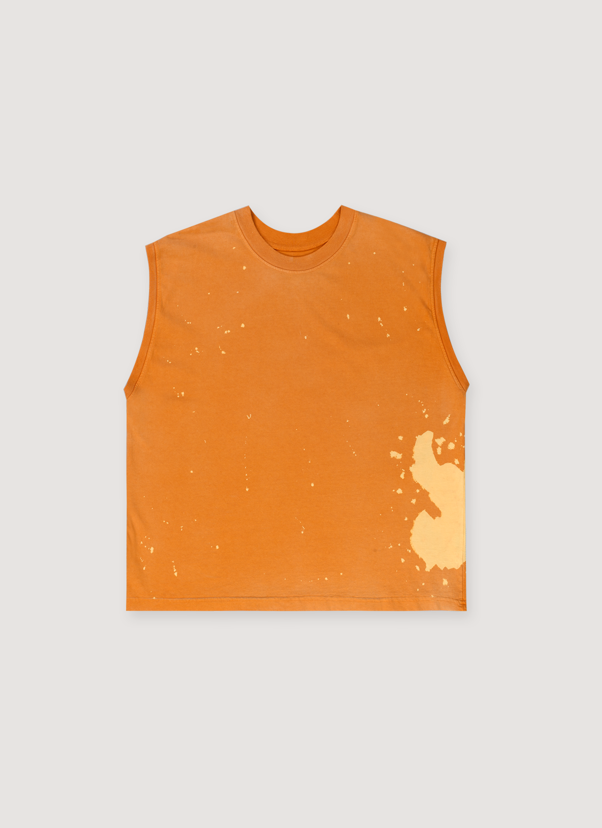 Pieces Burn Out Ribbed Sleeveless Shirt Washed Orange