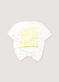 Chrome Hearts Made in Hollywood Tee White Yellow (Pre-Owned) with front chest pocket, screen printed yellow logos, back view Chrome Hearts Made in Hollywood Tee White Yellow (Pre-Owned) - Image 2 | Authenticated at Pieces Los Angeles
