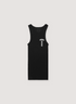 Chrome Hearts T Bar Tank Top Black ribbed with white logo, front view