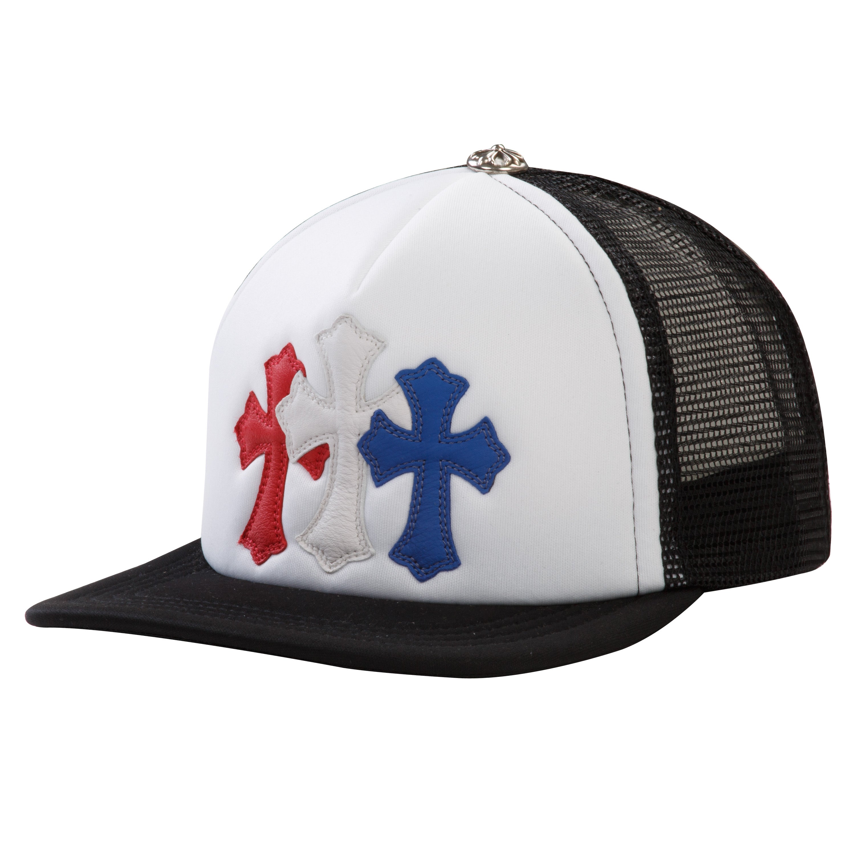 Chrome Hearts 4th of July Cross Trucker Hat Black White – PIECES