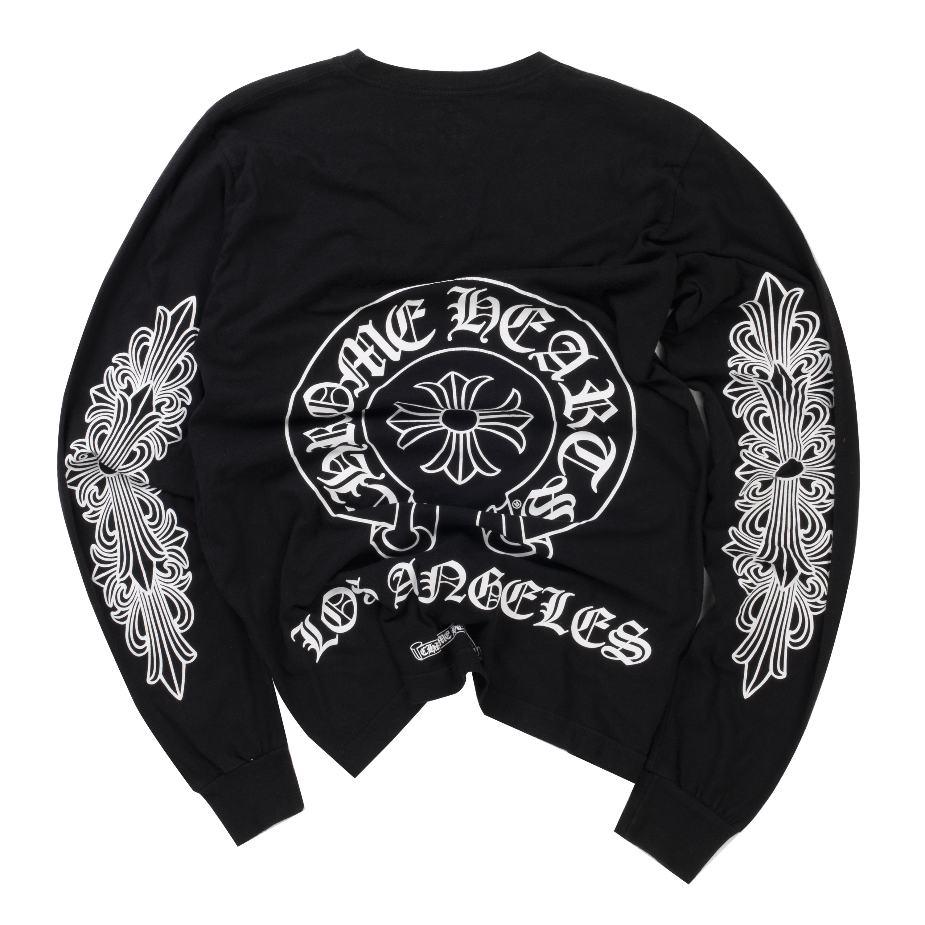 トップス Chrome Hearts Los Angeles  Floral LS Tee Chrome Hearts Los Angeles Horseshoe Floral Longsleeve Black