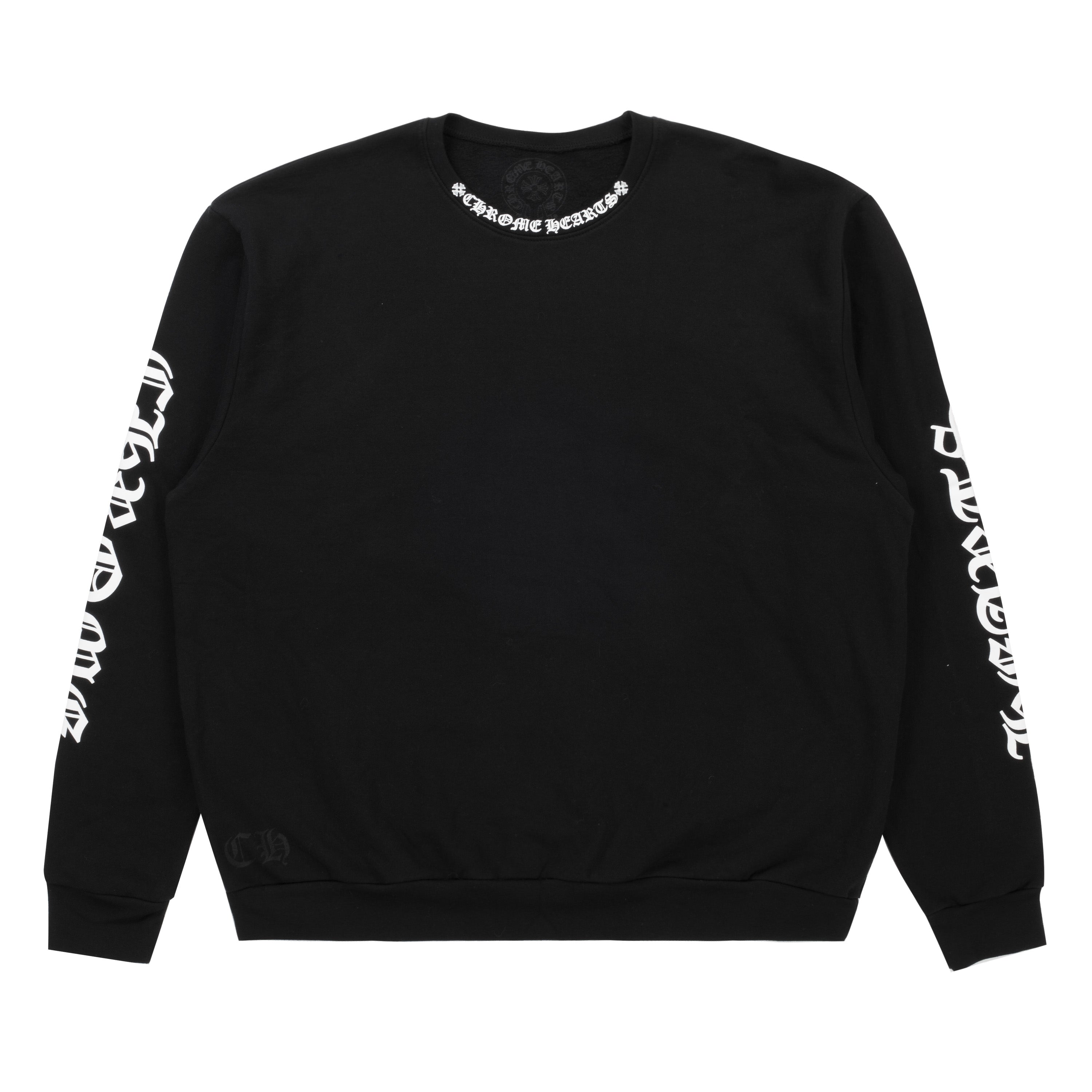 Chrome Hearts Neck Logo Crewneck Black – PIECES