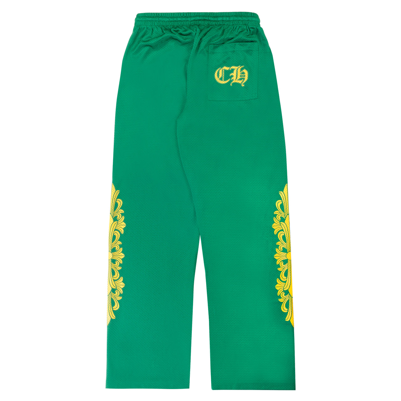 Chrome Hearts Floral Mesh Jersey Pants Green Gold