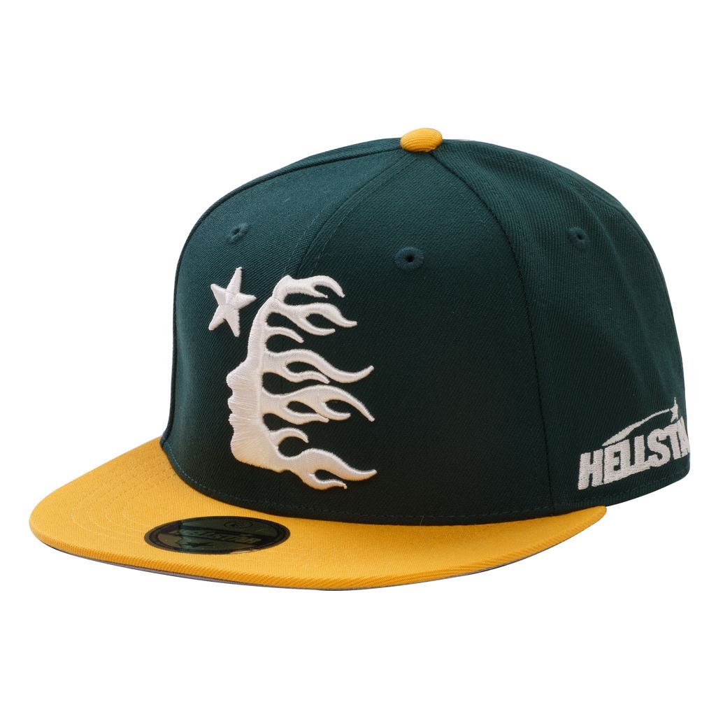 Hellstar Baseball Fitted Hat Green Yellow