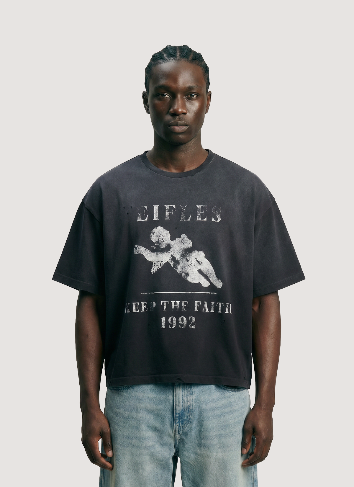 Eifles Keep the Faith Tee Vintage Black Eifles Keep the Faith Tee Vintage Black - Image 1 | Authenticated at Pieces Los Angeles