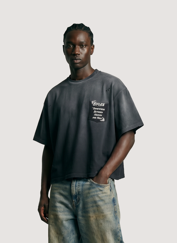 Eifles Somewhere Between Tee Vintage Black Somewhere Between Tee Vintage Black - Authenticated T-shirts | Pieces Los Angeles