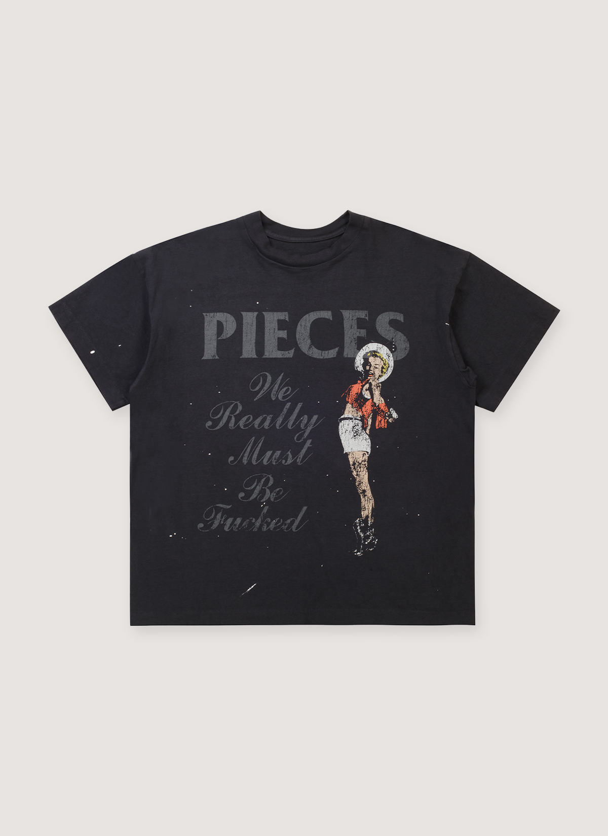 Pieces F***ed Tee Vintage Black