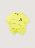 Gallery Dept. French Logo Tee Shirt Flo Yellow vintage wash with little black logo text, front view Gallery Dept. French Logo Tee Flo Yellow (Pre-Owned) - Image 1 | Authenticated at Pieces Los Angeles