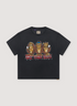 Gallery Dept. See No Evil Tee Shirt Vintage Black with vintage wash and fade, distressed faded print logo of 3 monkeys, relaxed 90&