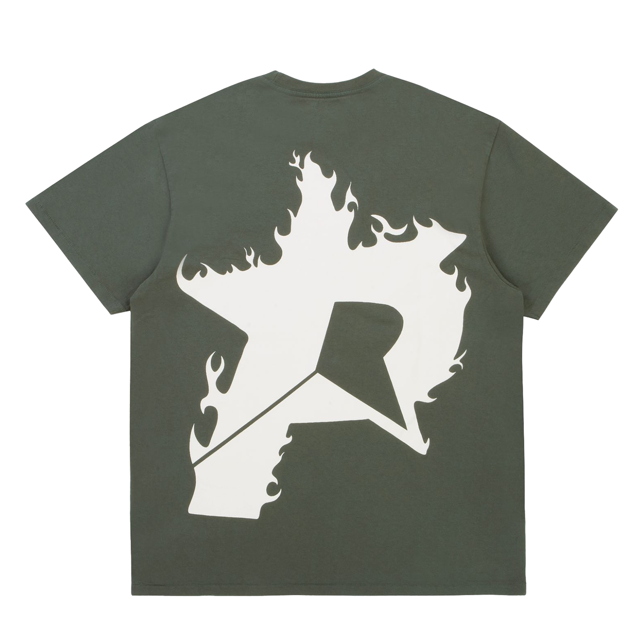 Pieces P Star Flames Tee Forest Green