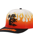 Hellstar Vintage Flame Snapback Hat Cream Black