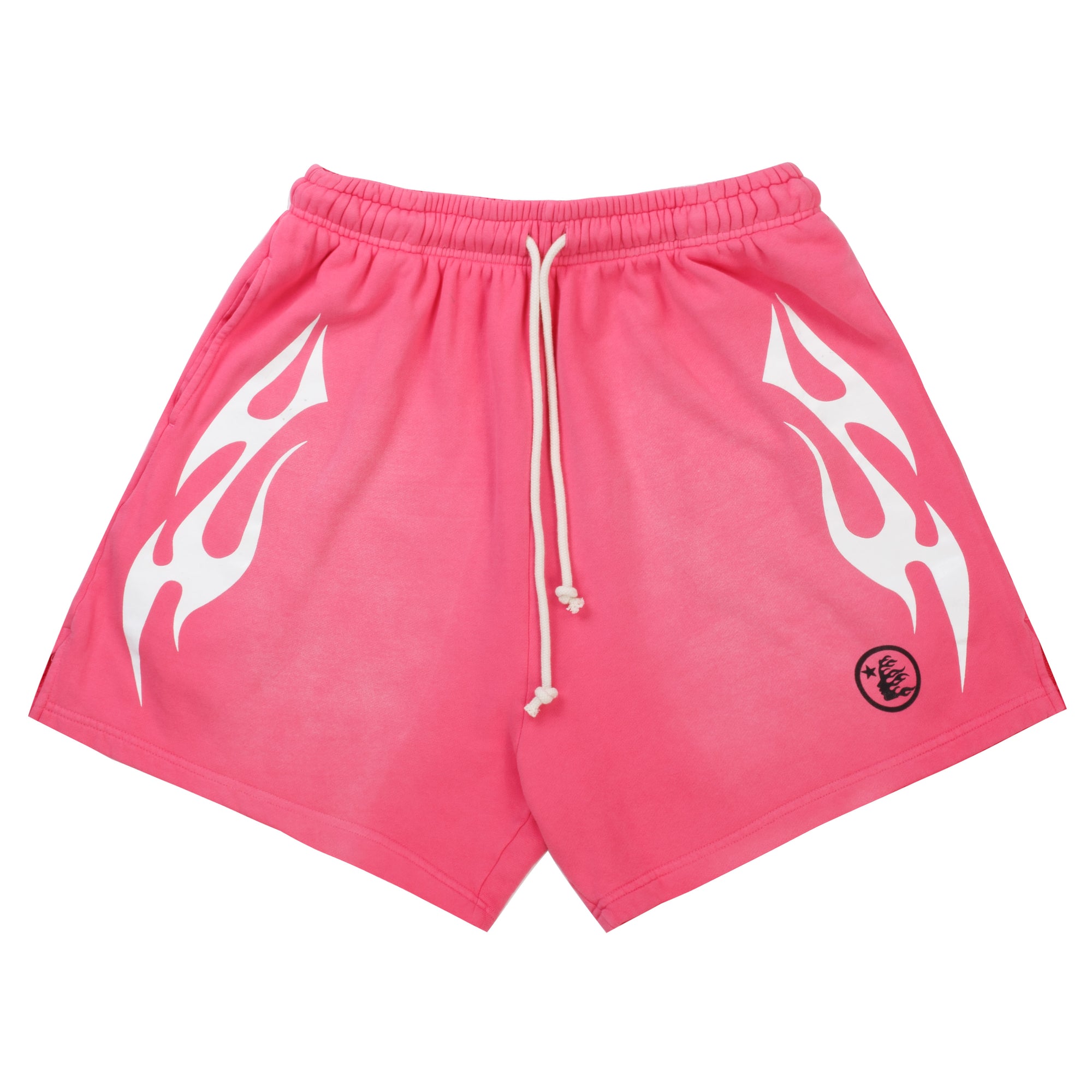 Hellstar Flame Shorts Pink White