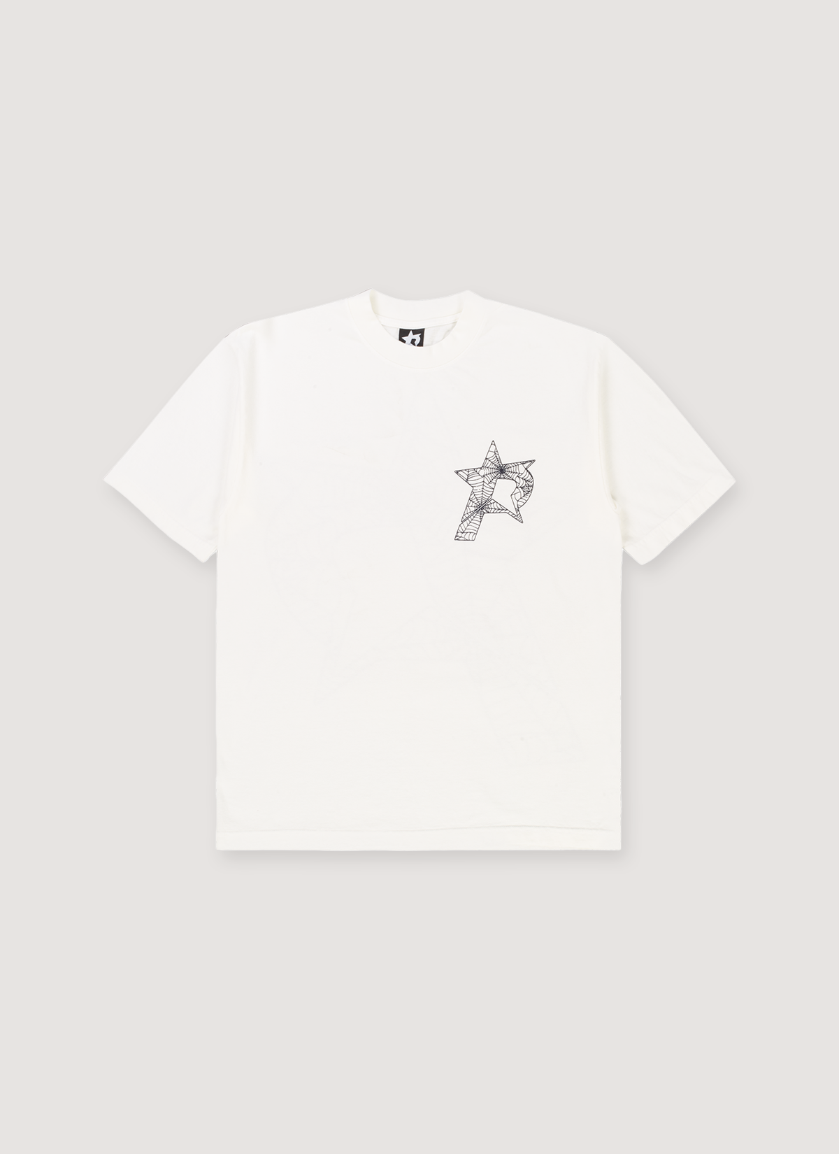 Pieces P Star Web Tee Off White