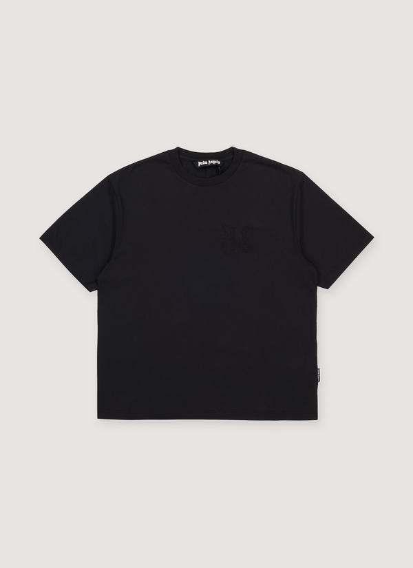 Palm Angels Monogram Embroidered Tonal Tee Black Monogram Embroidered Tonal Tee Black - Authenticated T-shirts | Pieces Los Angeles