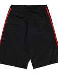 Pieces Elongated Mesh Shorts Black Red