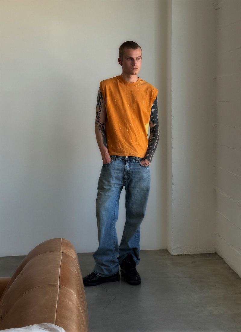 BURN OUT SLEEVELESS SHIRTS
