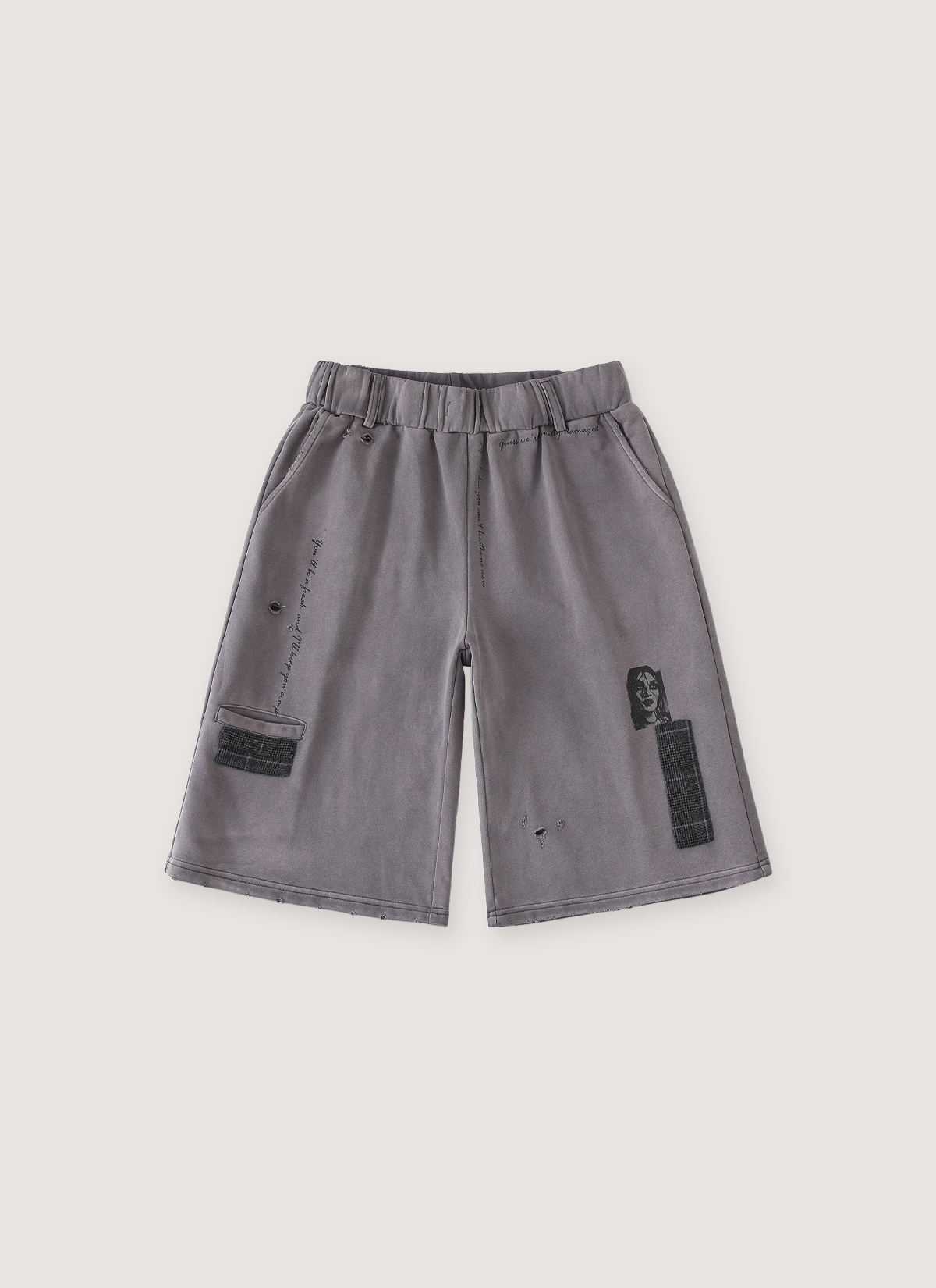Richill Melancholy Patchwork Sweatshorts Washed Grey