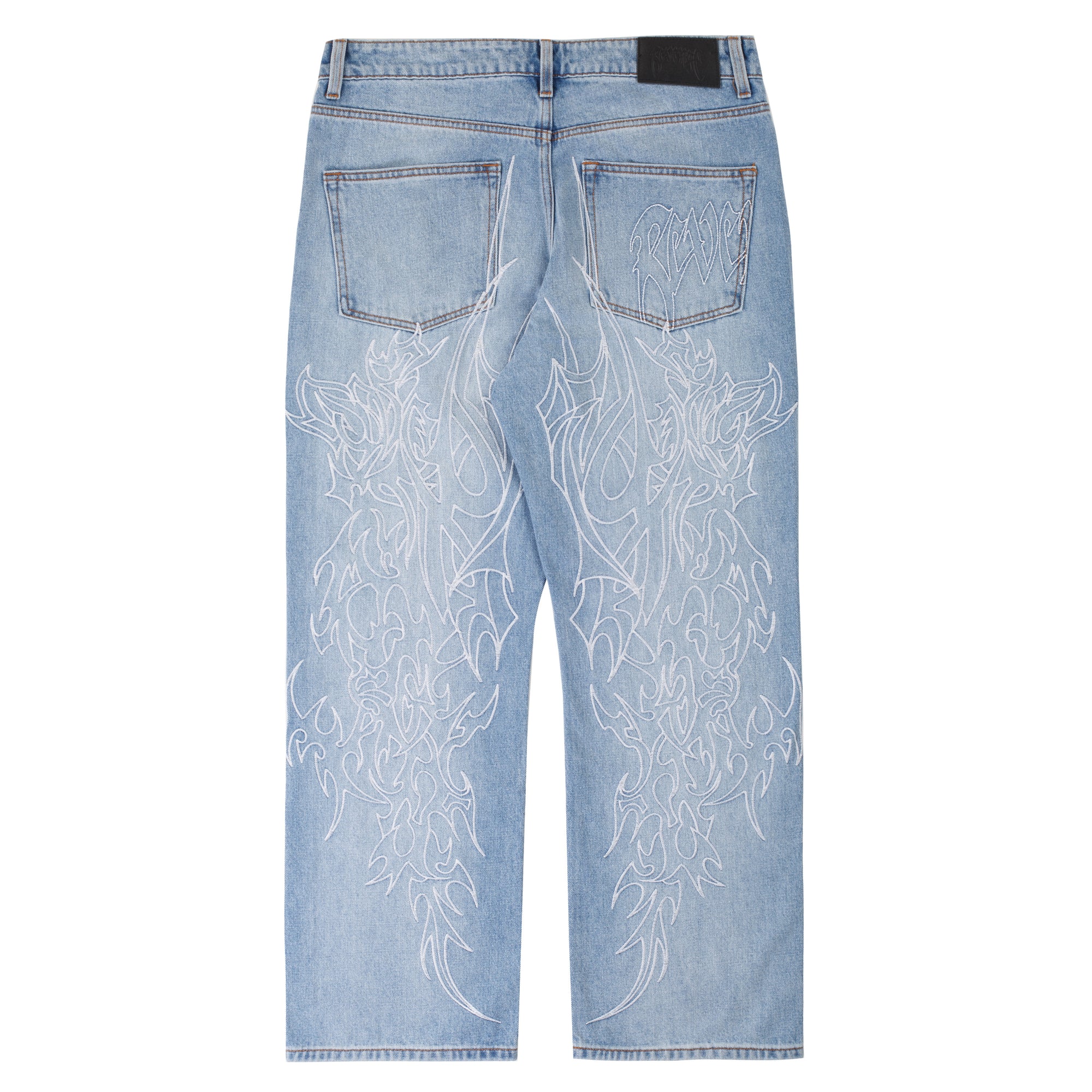 Revenge Tribal Cross Denim Jeans Indigo