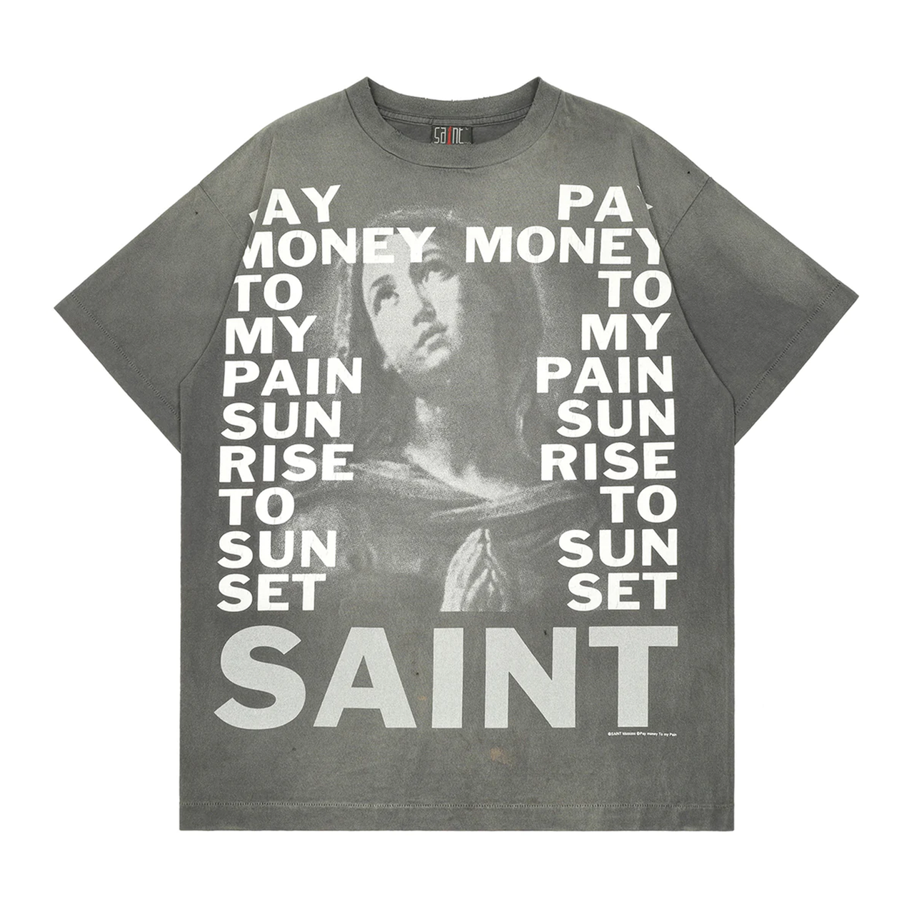 Saint Michael x PTP Stay Real Tee Washed Black