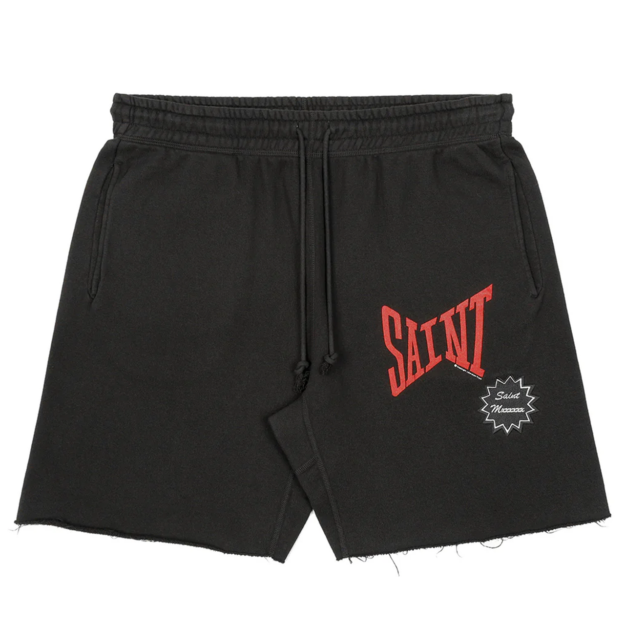 Saint Michael Logo Sweat Shorts Black