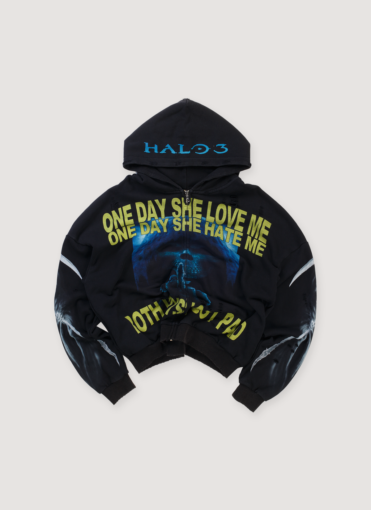 Evil Skeleton Zip Up Sweatshirt (Pre-Owned)