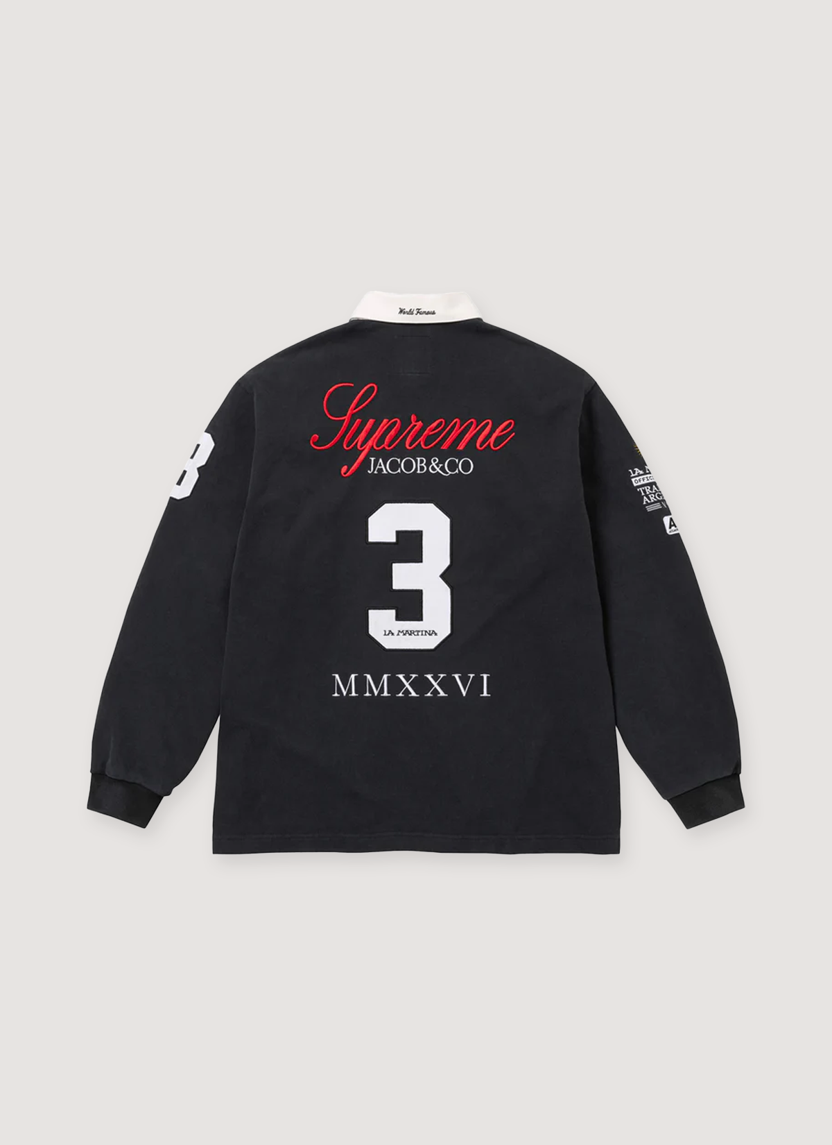 トップス Supreme x La Martina Rugby Black L Supreme La Martina Jacob & Co Rugby Top Black – PIECES