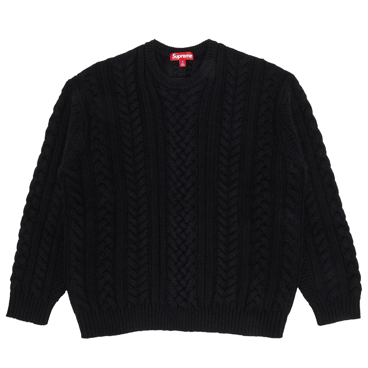 Supreme Applique Cable Knit Sweater Black