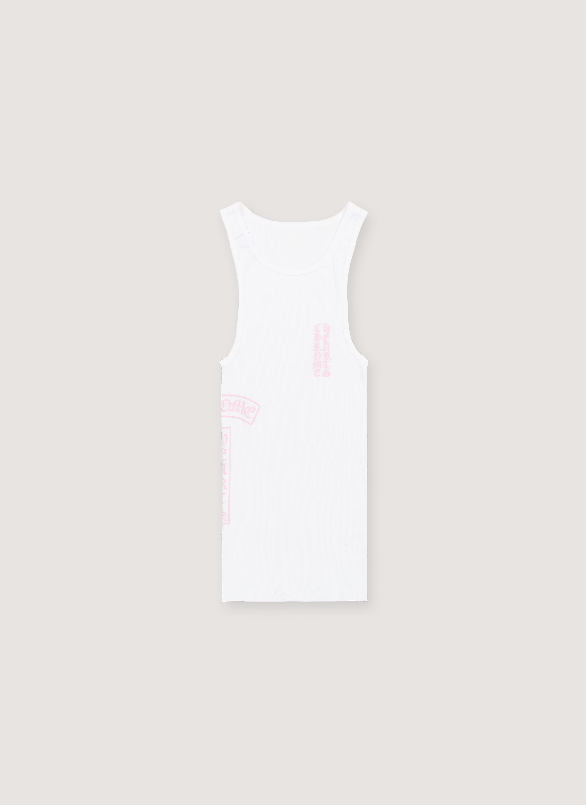 Chrome Hearts T Bar Ribbed Tank White Pink