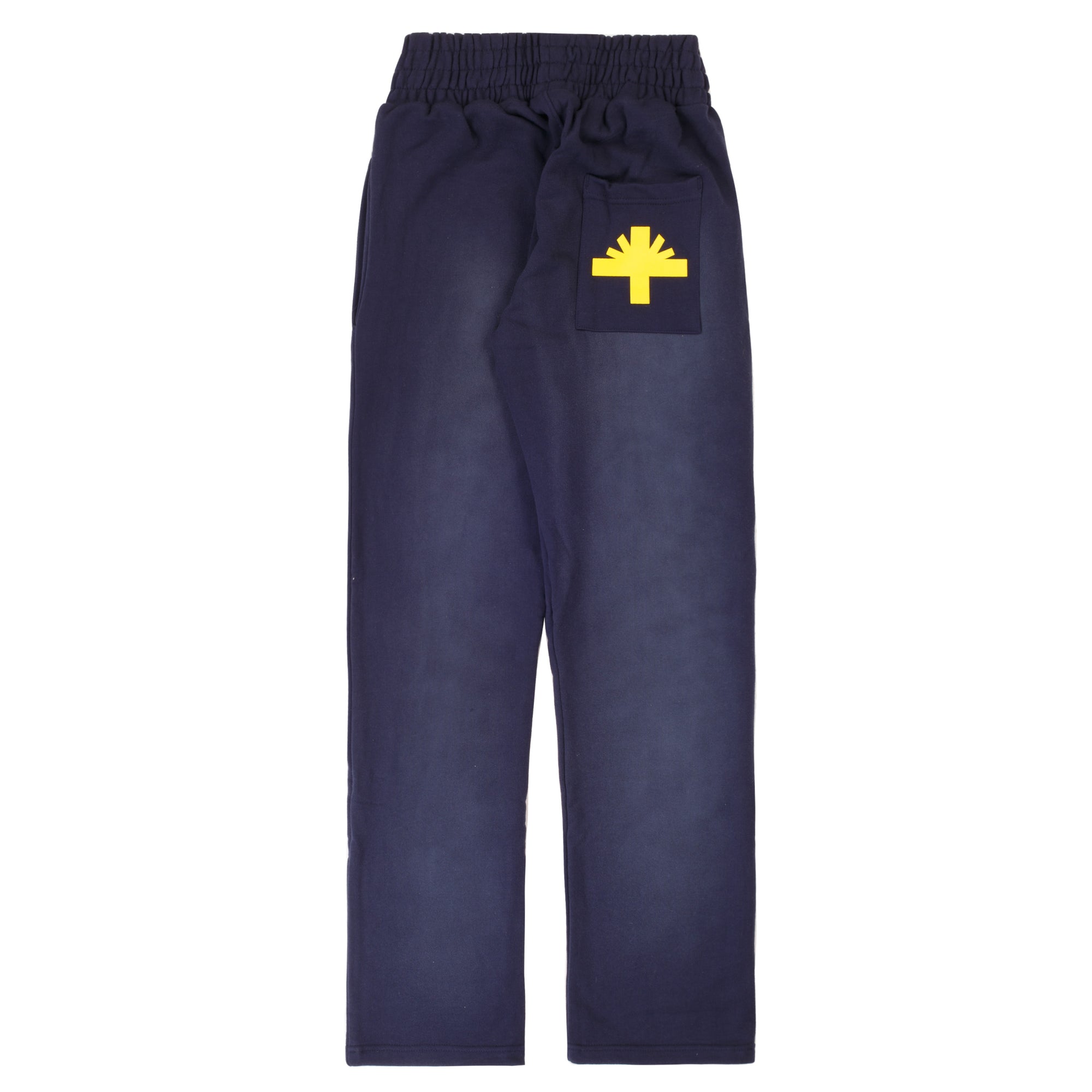 Vertabrae Logo Sweatpants Navy Yellow