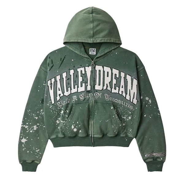 Vale Forever Paint Zip Up Sweatshirt Pine – PIECES