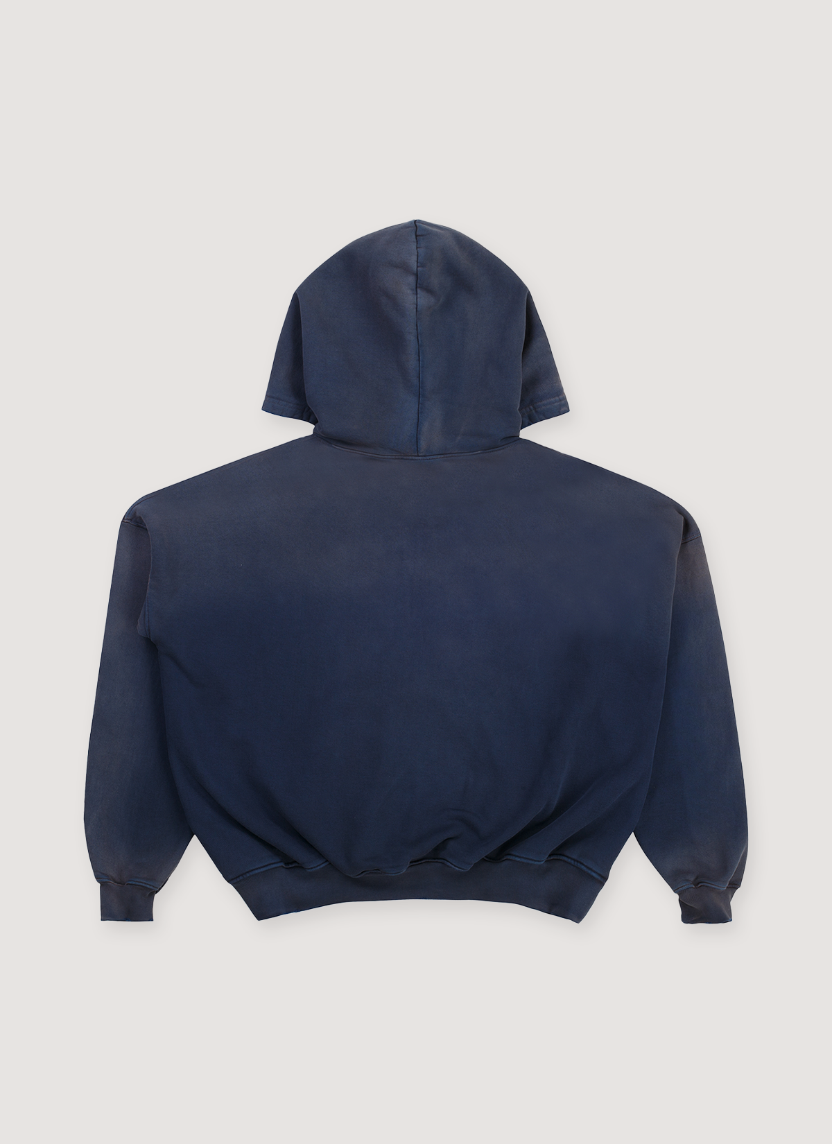 Pieces Academia Zippered Sweatshirt Vintage Navy blue hoodie back view