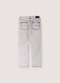 Amiri Shotgun Jeans Acid Wash Cream Tan Blue Denim back view with two back pockets Amiri Shotgun Jeans Acid Wash Cream Tan - Image 2 | Authenticated at Pieces Los Angeles
