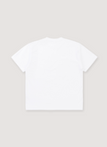 Basketcase Gallery Cause for Alarm Tee Shirt White with 330 gsm 9.5 oz cotton, vintage pigment dye, back view Basketcase Gallery Cause for Alarm Tee White - Image 2 | Authenticated at Pieces Los Angeles