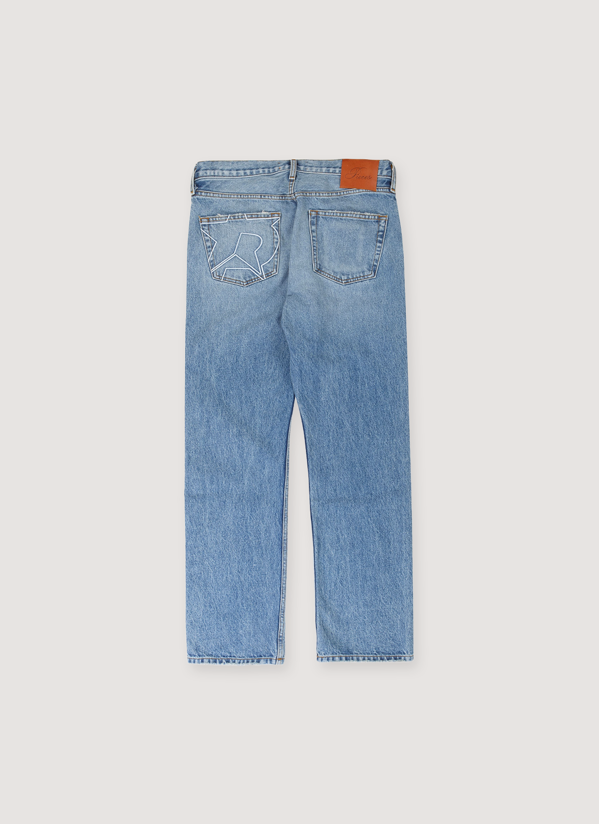 Pieces Alexander Denim Washed Indigo Blue Jeans back view