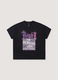 Ksubi Alter Sid Tee shirt Bleach Black with logo text and faded graphic front view Ksubi Alter Sid Tee Bleach Black - Image 1 | Authenticated at Pieces Los Angeles