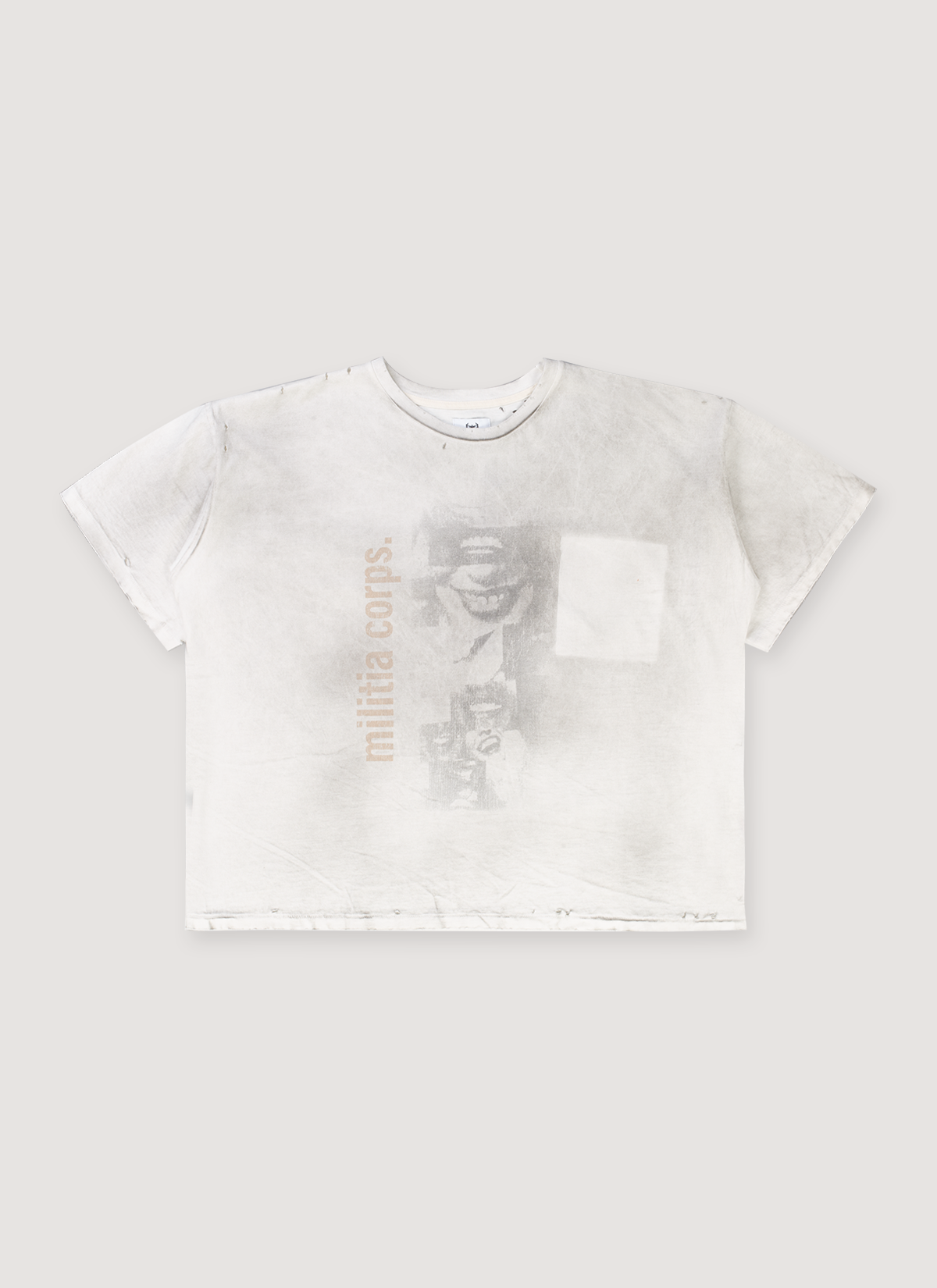 Awaited Militia Smiles Tee Dirty White