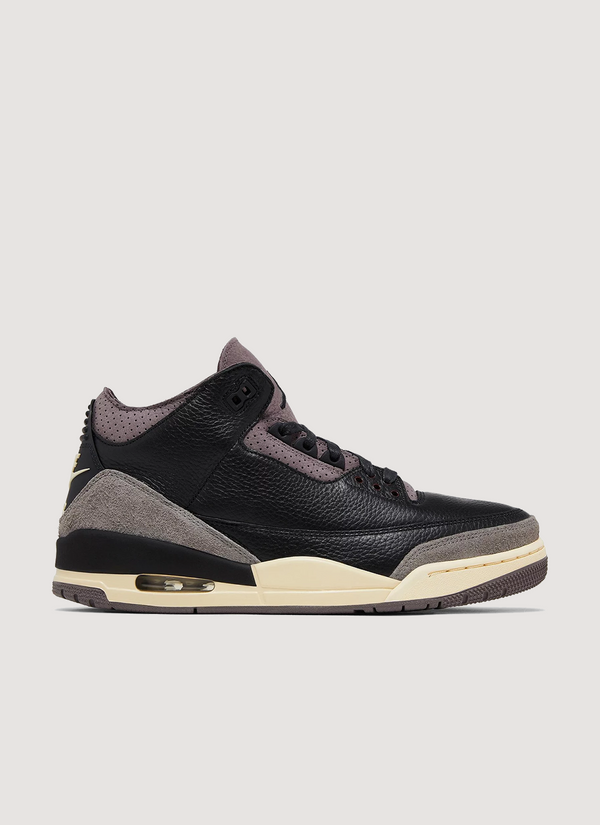 Jordan A Ma Maniere Retro 3 (While You Were Sleeping) shoe side view with earth tone colors black tan and brown A Ma Maniere Retro 3 (While You Were Sleeping) (Womens) - Authenticated Sneakers | Pieces Los Angeles