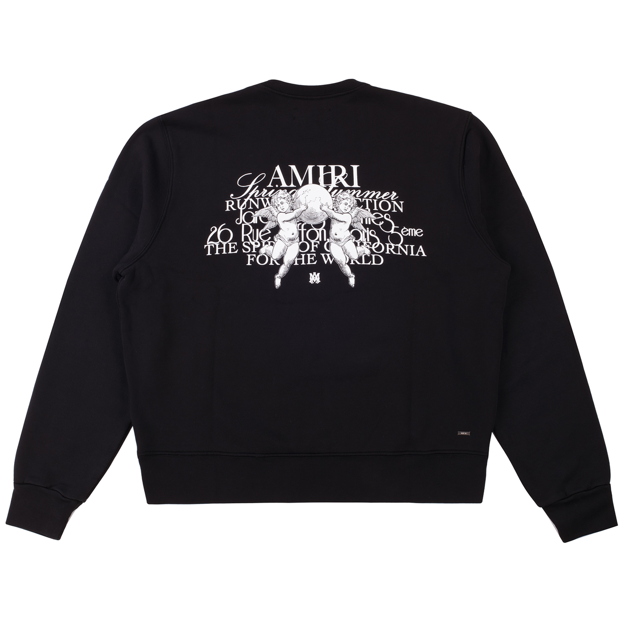 Amiri Cherub Text Crewneck Sweater Black