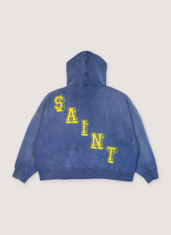 Saint Michael Angel Sweatshirt Navy Gold alternate view - Shop at Pieces Los Angeles